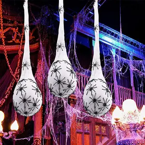 Hot Sale Halloween Spider Web LED Lights And Spider Egg Decorations Set Garden Porch Ornaments For Halloween Party Decorations