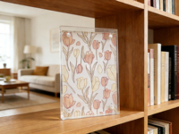 Marco de Fotos Magnético Acrílico para Escritorio, Decoración Moderna para el Hogar y la Oficina, Soporte de Exhibición de Sobremesa con Diseño Minimalista Transparente