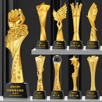 Vente en gros Star Premier Soccer Football Métal Champions Award Golf Musique Coupe Résine League Trophy Cup