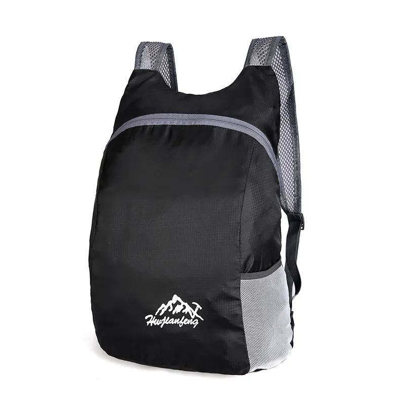 college student black polyester customizable sport backpacks for men travel bag portable foldable ultra light backpack