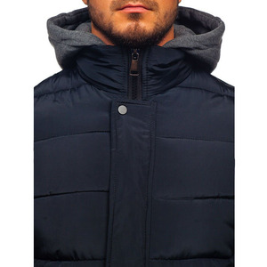 Vente en gros mode veste décontractée noire avec sweats à capuche en polaire vestes pour hommes de Chine fournisseur manteaux d'hiver pour hommes - Product Image 6