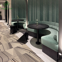 HUALIN Banquette de restaurant de luxe de style moderne en bois massif, table et chaises pour hôtel, café et restaurant à thème