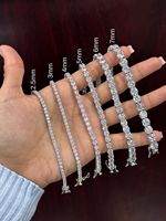QUEENSUN 18K Blanc Gold1-5 Carats DE VVS IGI Laboratoire Cultivé Diamant Bijoux Réfrigéré Hip-Hop Bijoux Tennis Chaîne Bracelet