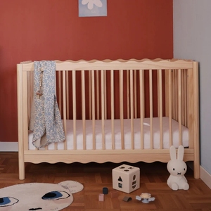 Cunas Modernas con Diseño de Ondas, 4 en 1, Convertibles en Cama para Niños Pequeños con Barandas de Seguridad - Product Image 2