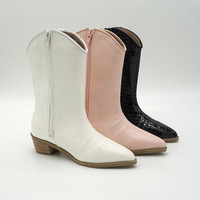 Bottes de cowboy d'hiver pour fille, bottes de luxe de créateur, chaussures décontractées pour enfants, bottes pour filles, chaussures pour enfants