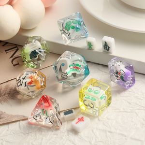 7pcs Trung Quốc mahjong chủ đề DND xúc xắc thiết lập, nhựa ngục tối và con rồng xúc xắc cho RPG Trò chơi bàn - Product Image 4