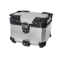 Top case moto 45L en aluminium argenté universel, coffre de voyage étanche pour moto