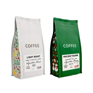 Sacchetti di sigillo di caffè sapore originale sacchetto di conservazione degli alimenti fondo piatto chicco di caffè sacchetto di imballaggio