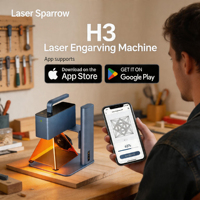 Graveur laser portatif haute précision Laser Sparrow H3 5W pour petites entreprises et artisanat DIY, bois, cuir, aluminium