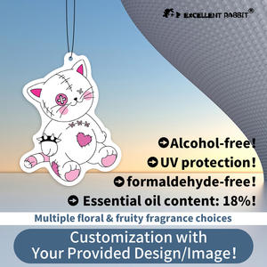 Eccellente Deodorante per Auto a Forma di Gatto con Patchwork di Coniglio - Fragranza Lussuosa e Complessa, Elegante Ornamento a Forma di Gatto per Auto e Casa - Product Image 1