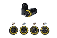 Connecteur Électrique Étanche IP68 2-5 Broches en Nylon, Connecteur Droit pour Câble d'Alimentation, Résistant aux Intempéries pour Utilisation Extérieure LED Solaire
