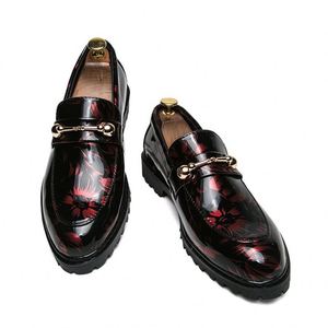 Chaussures habillées en cuir pour hommes IStapromo Gifts, mocassins de bureau et de mariage, chaussures Oxford brillantes colorées à boucle pour soirée - Product Image 1