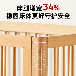 Children's <b>Bed</b> <b>Solid</b> <b>Wood</b> With Guardrail Extra Wide <b>Single</b> <b>Bed</b> For Kids And Infants Durable Study Space - Product Image 4