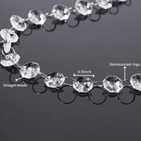 Guirlande suspendue transparente en acrylique cristal diamanté de 14 mm pour centre de table arbre Manzanita, chaîne de perles pour lustre, découpe artisanale