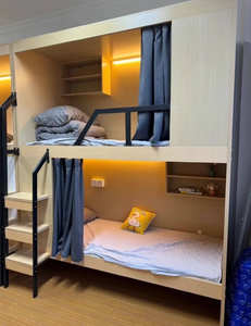 <span class=keywords><strong>Letto</strong></span> a Castello Doppio Personalizzabile Insonorizzato di Grande Successo <span class=keywords><strong>con</strong></span> Tenda e Scale Laterali per Dormitorio, Hotel, Appartamento, Ostello - Product Image 1