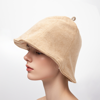 Chapeaux en tissu éponge en coton de style japonais avec logo personnalisé pour sauna pour hommes de haute qualité avec crochet