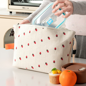 Bolsa térmica de pana para el almuerzo, gran capacidad, impermeable, tipo bento, para viajes al aire libre, picnic, con paquete de hielo. - Product Image 2