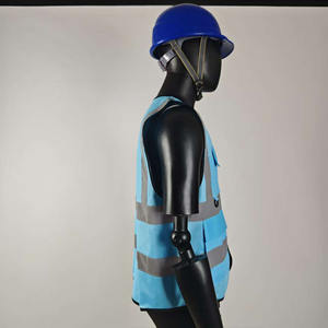 Gilet di Sicurezza Blu ad Alta Visibilità Senza Maniche con Multi-Tasche e Riflettenti Multifunzionali - Product Image 2