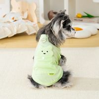 T-shirt pour chien en polyester soie glacée anti-UV, léger, respirant, toutes saisons, motif ours 3D, style décontracté