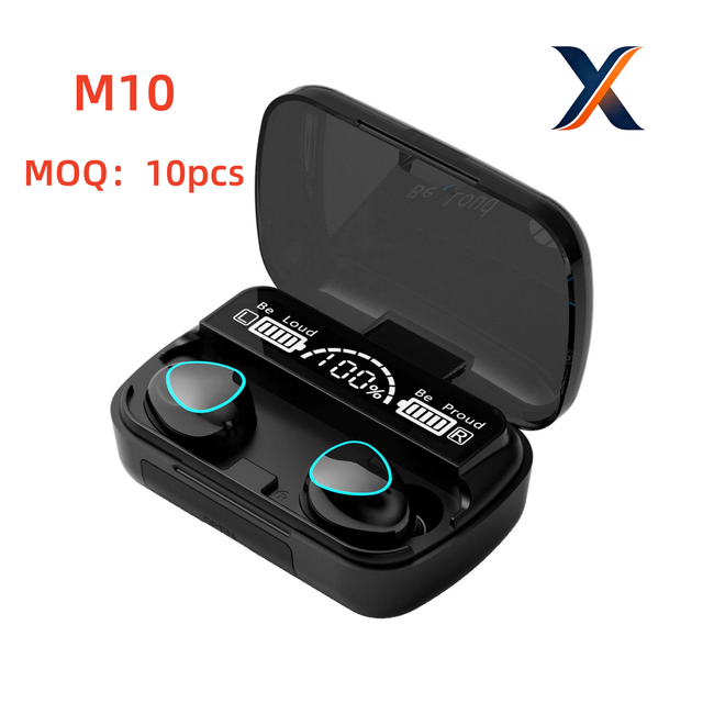Sports Wireless Earbuds M10 TWS Headphone  JL Chipset Digital Display ANC IPX-7 Waterproof Touch Control for 5.3 LED Type-C
