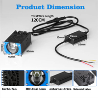 Phare auxiliaire LED externe pour voiture et moto, mini projecteur avec électrovanne 12V 55W (faisceau bas) 70W (faisceau haut)