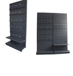 Scaffali Metallici Robusti per Negozi al Dettaglio, Design Bianco/Grigio/Nero, Espositori per Supermercati - Product Image 1