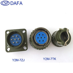 ขั้วต่อวงกลม CSP Y2M-7TK อลูมิเนียมหล่อขึ้นรูป ทองเหลือง ชุบเงิน ชุบทอง ซีรีส์ Y ปลั๊กและเต้ารับสำหรับการบิน - Product Image 4