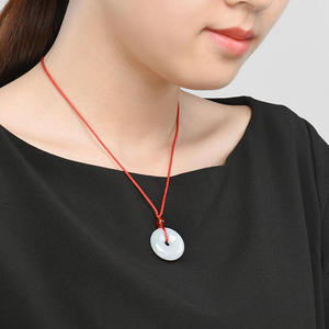 Pendentif en jadéite naturelle du Myanmar, motif Ping An, pour hommes et femmes, vente en gros de jade, design original PAK09 - Product Image 5