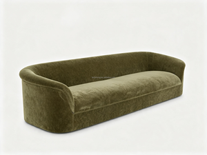 Panca Divano FERLY in Velluto con Braccioli Arrotolati, Arredamento Vintage Moderno per Soggiorno - Product Image 3