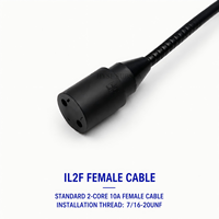 Connecteur sous-marin étanche HYSF SUBSEA IL2F standard 2 broches femelle en ligne 10A en aluminium et acier inoxydable pour câble sous-marin