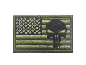 Toppa Ricamata Completa Bandiera USA con Teschio Punisher, Creativa Toppa Bandiera Nazionale Americana per Borse Moda, Giacche, Cappotti, da Cucire - Product Image 6