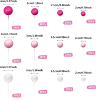 Fausses Boules en Forme de Boule Rose Chaude et Blanche, 32 Pièces, Cupcake, Décoration de Fête d'Anniversaire et de Mariage