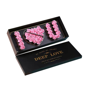 Custom logo luxury cardboard romantic rose gift packaging floral valentine's day i love you mom flower box