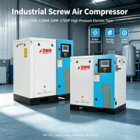 Compresseur d'air à spirale sans huile 100% électrique industriel Nanxiang 7,5 kW 10 CV 10 bars provenant d'un fournisseur professionnel