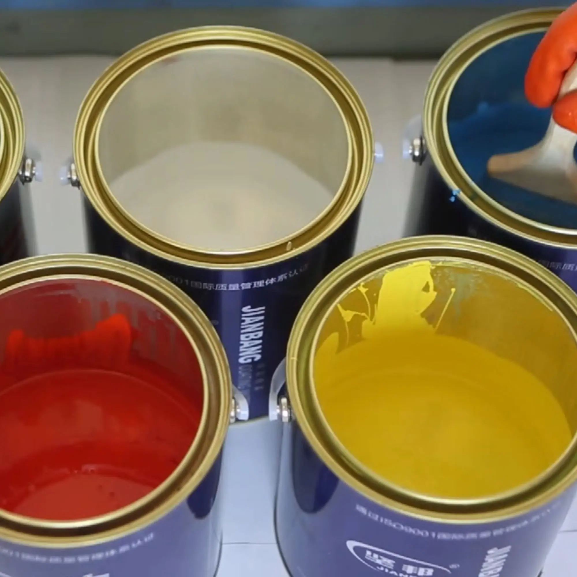 Paints Manufacturer JIANBANG Concrete Epoxy Self Leveling Floor Paint Epoxy Curing Agent Liquid Coating 0.74m2/kg 1mm Dry Film Thickness CN JIA /