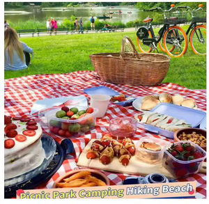 Durable Outdoor <b>Picnic</b> <b>Blanket</b> Foldable <b>Waterproof</b> Oxford Material Sand Beach Mat <b>Large</b> 80*60in for Camping Travel Family - Product Image 3