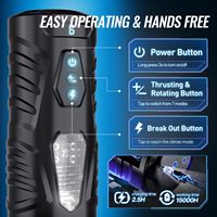 Handfreies Automatisches Männliches Masturbationsgerät mit Griffdesign, Stoß- und Rotationsfunktion sowie Handyhalterung