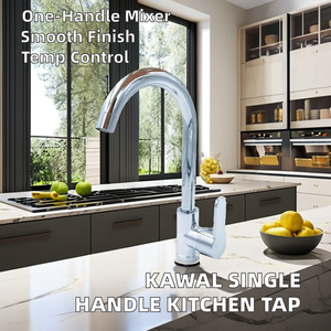 Robinet de cuisine moderne à poignée unique en laiton, robinet de lavabo à montage sur pont, finition plaquée, certifié Cupc, robinets d'hôtel en ABS - Product Image 2