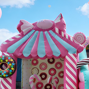 Alquiler Comercial de Brincolines Inflables con Temática de Casa de Dulces, Trampolín Inflable, Castillo Inflable, Brincolín Navideño - Product Image 2