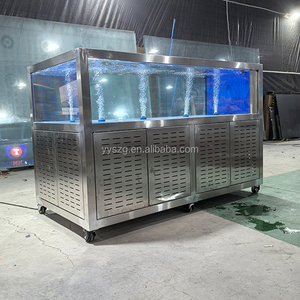 Venta al por mayor de fábrica: Estante comercial personalizado de acero inoxidable de alta resistencia con ruedas para acuarios de lujo para exteriores, para tiendas de mariscos. - Product Image 1