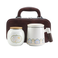 Ensemble de tasses chauffantes thermostatiques en céramique moderne avec séparation thé-eau, cadeau souvenir pour usage au bureau