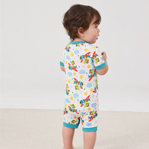 Mono de bambú para bebé, manga corta, de algodón, con cremallera, ropa para bebé, pelele de bambú, ropa de bebé al por mayor - Product Image 4