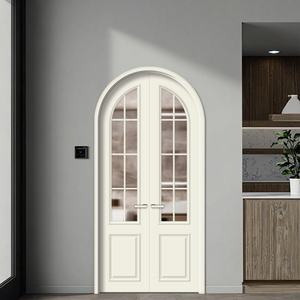 Современные простые высококачественные арочные стеклянные деревянные двойные двери из композитного материала с шумоизоляцией для спальни, отеля, ванной комнаты, кухни <span class=keywords><strong>TNB</strong></span> 5 - Product Image 5