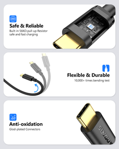 Échantillon gratuit de câble de charge SUNGUY USB vers Type-C, câble de charge rapide, câble de données USB personnalisé, chargeur de téléphone - Product Image 5