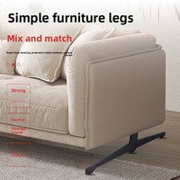 Pieds de canapé en fer noir en forme de V, style minimaliste italien, grand format, support durable pour meuble TV