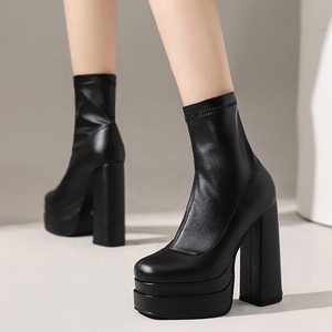 Fashion Concise Ankle Boots Comfortable Women Casual <b>Shoes</b> Anti-slip Sole Platform Walking High Heel Winter Big Size 48 - Product Image 5