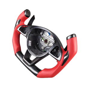 Volant en fibre de carbone <span class=keywords><strong>Mercedes</strong></span> pour W213 W205 W222 C63 C257 Classe G E300 Chauffant Style Racing Léger Semi-perforé - Product Image 4