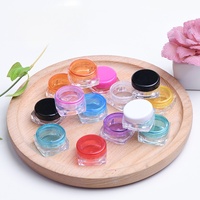 Pot cosmétique carré transparent en plastique écologique de 3g et 5g avec couvercle à vis, personnalisable avec logo, pour échantillons cosmétiques - Vente en gros