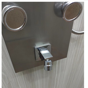 Ensemble de douche à jets d'eau série 6501, pommeau de douche suspendu avec lumières LED, en titane noir brossé, acier inoxydable 304 - Product Image 3