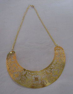 Collar llamativo de Latón chapado en oro clásico con cadena de eslabones religiosos cristianos de perlas y diamantes para ocasiones de fiesta - Product Image 3